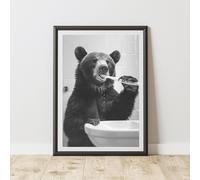 60 SECOND MAKEOVER Bear Brushing Teeth Animal Print | Size: A4 60 SECOND MAKEOVER Multicolor A4