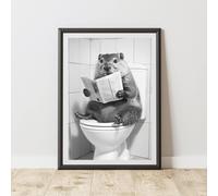 60 SECOND MAKEOVER Beaver On The Toilet Animal Print | Size: A3 60 SECOND MAKEOVER Multicolor A3