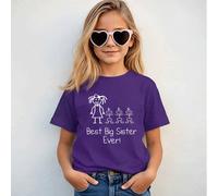 60 SECOND MAKEOVER Best Big Sister Ever Triplets T-Shirt in Purple | Size: 5-6 Years 60 SECOND MAKEOVER Purple 5-6 Years