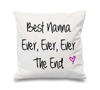 60 SECOND MAKEOVER Best Nanna Ever Ever Ever The End Cushion Cover in White | Size: 40 cm x 40 cm 60 SECOND MAKEOVER White 40 cm x 40 cm