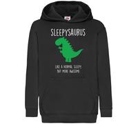 60 SECOND MAKEOVER Black Sleepy Dinosaur Hoodie | Size: 5-6 Years 60 SECOND MAKEOVER Black 5-6 Years