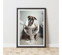 60 SECOND MAKEOVER Boxer On The Toilet Print | Size: A4 60 SECOND MAKEOVER Multicolor A4