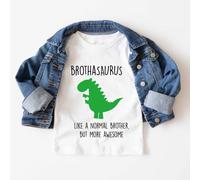 60 SECOND MAKEOVER Boy's Brother Dinosaur T-Shirt in White | Size: 2-3 Years 60 SECOND MAKEOVER White 2-3 Years