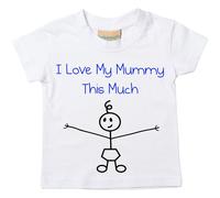 60 Second Makeover Limited Boys I Love My Mummy This Much Tshirt Baby Toddler Kids Son Present Mummy Gifts from Son Mothers Day 7-8 Years White