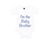 60 SECOND MAKEOVER Boy's I'm The Baby Brother Bodysuit Baby Grow in White | Size: 12-18 m 60 SECOND MAKEOVER White 12-18 m