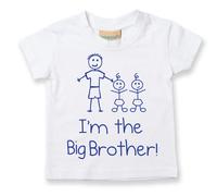 60 SECOND MAKEOVER Boy's I'm The Big Brother Twins T-Shirt in White | Size: 9-11 Years 60 SECOND MAKEOVER White 9-11 Years