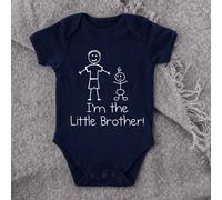 60 SECOND MAKEOVER Boy's I'm The Little Brother Baby Grow in Navy | Size: 0-3 m 60 SECOND MAKEOVER Navy 0-3 m