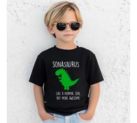 60 SECOND MAKEOVER Boy's Son Dinosaur T-Shirt in Black | Size: 9-11 Years 60 SECOND MAKEOVER Black 9-11 Years