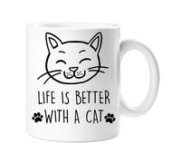 60 Second Makeover Limited Cat Life is Better with A Cat Mug Pet Present Kitten Friend Funny Mug