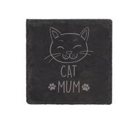 60 SECOND MAKEOVER Cat Mum Slate Coaster Engraved Gift From The Cat in Black 60 SECOND MAKEOVER Black