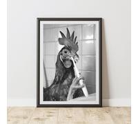 60 SECOND MAKEOVER Chicken Brushing Teeth Animal Print | Size: A4 60 SECOND MAKEOVER Multicolor A4
