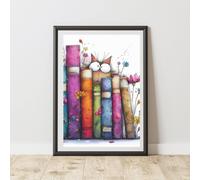 60 SECOND MAKEOVER Colourful Peeking Cat Print Poster Wall Art | Size: A4 60 SECOND MAKEOVER Multicolor A4