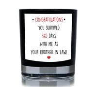 60 SECOND MAKEOVER Congratulations You Survived 365 Days With Me As Your Brother in Law Funny 20cl Candle in Black 60 SECOND MAKEOVER Black