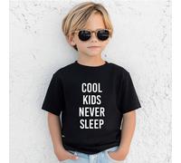 60 SECOND MAKEOVER Cool Kids Never Sleep T-Shirt in Black | Size: 14-15 Years 60 SECOND MAKEOVER Black 14-15 Years