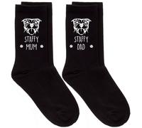 60 SECOND MAKEOVER Couples Staffy Mum Dad Black Calf Sock Set 60 SECOND MAKEOVER Black One Size