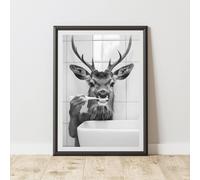 60 SECOND MAKEOVER Deer Brushing Teeth Animal Print | Size: A3 60 SECOND MAKEOVER Multicolor A3
