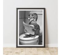 60 SECOND MAKEOVER Duck On The Toilet Animal Print | Size: A4 60 SECOND MAKEOVER Multicolor A4