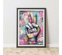 60 SECOND MAKEOVER Dunk Graffiti Print Urban Street Art Poster Junk Journal | Size: A3 60 SECOND MAKEOVER Multicolor A3