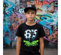 60 SECOND MAKEOVER Football 67 T-Shirt Six Seven T-Shirt in Black | Size: 12-18 m 60 SECOND MAKEOVER Black 12-18 m
