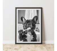 60 SECOND MAKEOVER French Bulldog Brushing Teeth Animal Print | Size: A4 60 SECOND MAKEOVER Multicolor A4