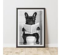 60 SECOND MAKEOVER French Bulldog Newspaper Toilet Animal Print | Size: A3 60 SECOND MAKEOVER Multicolor A3