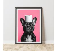 60 SECOND MAKEOVER French Bulldog Pink Toilet Roll Animal Print | Size: A4 60 SECOND MAKEOVER Multicolor A4