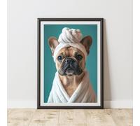 60 SECOND MAKEOVER French Bulldog Towel Animal Print | Size: A3 60 SECOND MAKEOVER Multicolor A3