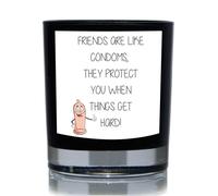 60 SECOND MAKEOVER Friends Are Like Condoms, They Protect You When Things Get Hard Funny 20cl Candle in Black 60 SECOND MAKEOVER Black