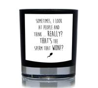 60 SECOND MAKEOVER Funny Candle Sometimes I Look At People & Think, Really? You're The Sperm That Won? Candle Gift 20cl Candle in Black 60 SECOND MAKEOVER Black