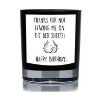 60 SECOND MAKEOVER Funny Candle Thanks For Not Leaving Me On The Bed Sheets Happy Birthday Gift 20cl Candle in Black 60 SECOND MAKEOVER Black