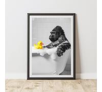 60 SECOND MAKEOVER Funny Gorilla Rubber Duck Print | Size: A4 60 SECOND MAKEOVER Multicolor A4