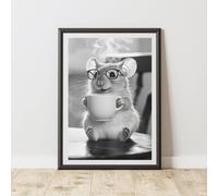 60 SECOND MAKEOVER Funny Mouse Drinking Coffee Print | Size: A3 60 SECOND MAKEOVER Multicolor A3