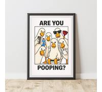 60 SECOND MAKEOVER Funny Silly Goose Bathroom Wall Art Are You Pooping Toilet Humour | Size: A4 60 SECOND MAKEOVER Multicolor A4
