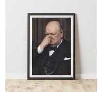 60 SECOND MAKEOVER Funny Winston Churchill Bathroom Print Toilet Humour Wall Art Prints | Size: A3 60 SECOND MAKEOVER Multicolor A3