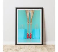 60 SECOND MAKEOVER Giraffe Heels & Shopping Bags Print | Size: A3 60 SECOND MAKEOVER Multicolor A3