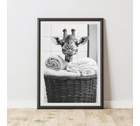 60 SECOND MAKEOVER Giraffe Towels Laundry Basket Print | Size: A4 60 SECOND MAKEOVER Multicolor A4