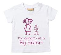 60 Second Makeover Limited I'm Going to Be a Big Sister T Shirt Big Sister to Be Announcement Ideas Tee Top New Baby Gifts for Siblings White Tshirt Size - 2-3 Years