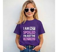 60 SECOND MAKEOVER Girl's I'm Not Spoiled I'm The Just The Only Child T-Shirt in Purple | Size: 2-3 Years 60 SECOND MAKEOVER Purple 2-3 Years