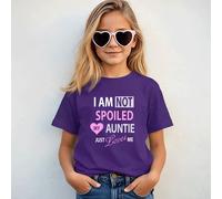 60 Second Makeover Limited Purple I'm Not Spoiled My Auntie Just Loves Me Girls Funny Tshirt Niece Gifts for Niece Child Best Auntie Gifts Top Tee T-Shirt Birthday Christmas 18-24 Mths