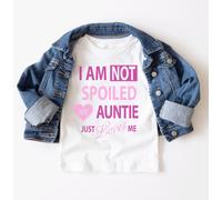 60 Second Makeover Limited White I'm Not Spoiled My Auntie Just Loves Me Girls Funny Tshirt Niece Gifts for Niece Child Best Auntie Gifts Top Tee T-Shirt Birthday Christmas 12-18 Mths