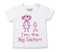 60 SECOND MAKEOVER Girl's I'm The Big Sister T-Shirt in White | Size: 2-3 Years 60 SECOND MAKEOVER White 2-3 Years