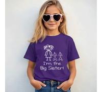 60 SECOND MAKEOVER Girl's I'm The Big Sister TWINS T-Shirt in Purple | Size: 5-6 Years 60 SECOND MAKEOVER Purple 5-6 Years