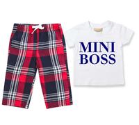 60 SECOND MAKEOVER Girl's Mini Boss Pyjamas Children Tartan Trouser Bottoms Pyjama Set Sister in Red | Size: 5-6 Years 60 SECOND MAKEOVER Red 5-6 Years