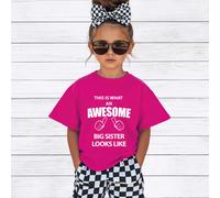 60 Second Makeover Limited This is What an Awesome Big Sister Looks Like Big Sister Birthday Gifts Outfit for Daughter Little Girls Pink Tshirt Size - 12-13 Years