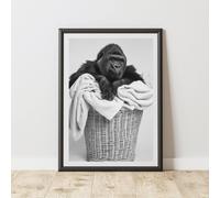 60 SECOND MAKEOVER Gorilla In Laundry Basket Print | Size: A3 60 SECOND MAKEOVER Multicolor A3