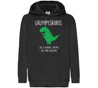 60 SECOND MAKEOVER Grumpy Dinosaur Hoodie in Black | Size: Large 60 SECOND MAKEOVER Black L