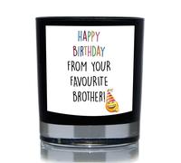 60 SECOND MAKEOVER Happy Birthday From Your Favourite Brother Funny 20cl Candle in Black 60 SECOND MAKEOVER Black