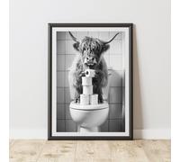 60 SECOND MAKEOVER Highland Cow Toilet Rolls Quirky Animal Print | Size: A3 60 SECOND MAKEOVER Multicolor A3