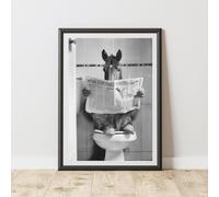 60 Second Makeover Limited Horse On The Toilet Quirky Animal Print Bathroom Accessories Wall Art Posters Pictures For Bathroom Walls Home Accessories Home Decoration Funny Humorous No Frame - A4