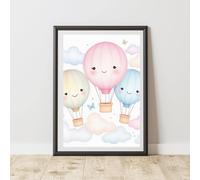 60 SECOND MAKEOVER Hot Air Balloons Print Wall Art Poster | Size: A3 60 SECOND MAKEOVER Multicolor A3